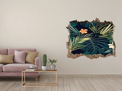 Hole in the wall sticker Tropical leaves