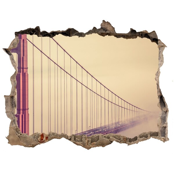 Hole in the wall sticker Golden Gate Bridge in the clouds