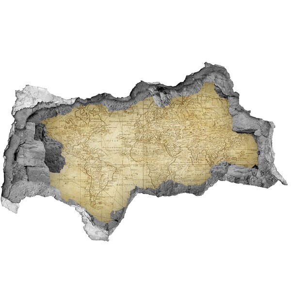 3D wall hole wallpaper Ancient map of Africa