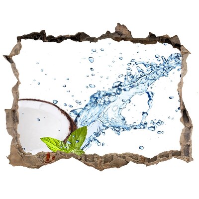 Hole wall sticker Coconut Oasis with a Waterfall