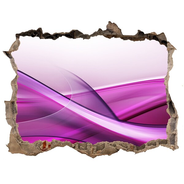 Hole in the wall sticker A wave in shades of purple