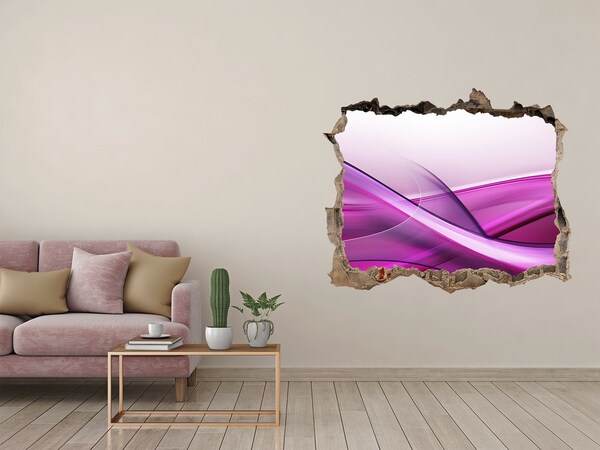 Hole in the wall sticker A wave in shades of purple