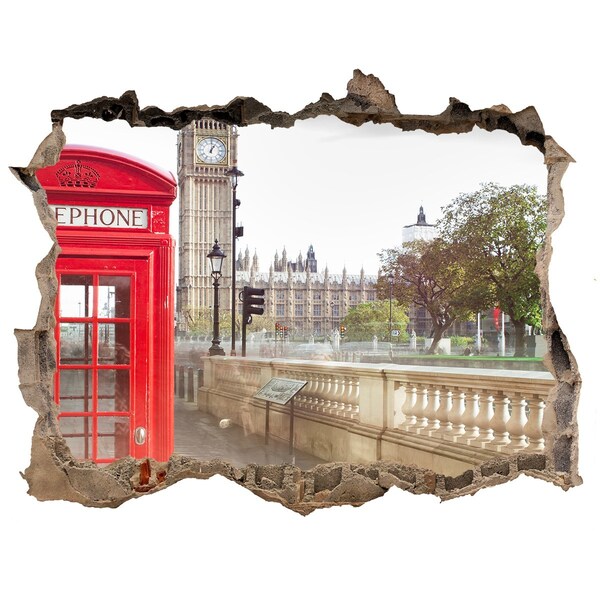 Hole wall sticker telephone booth