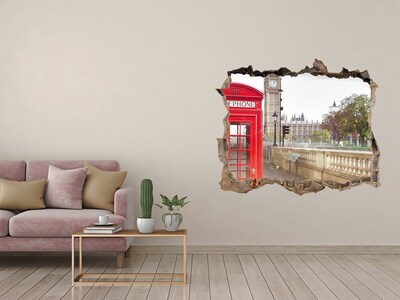 Hole wall sticker telephone booth