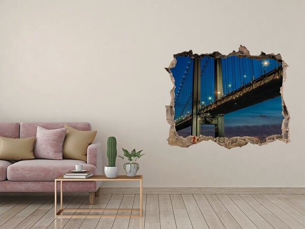 Hole in the wall decal The bridge in the night scenery