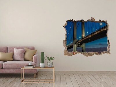 Hole in the wall decal The bridge in the night scenery