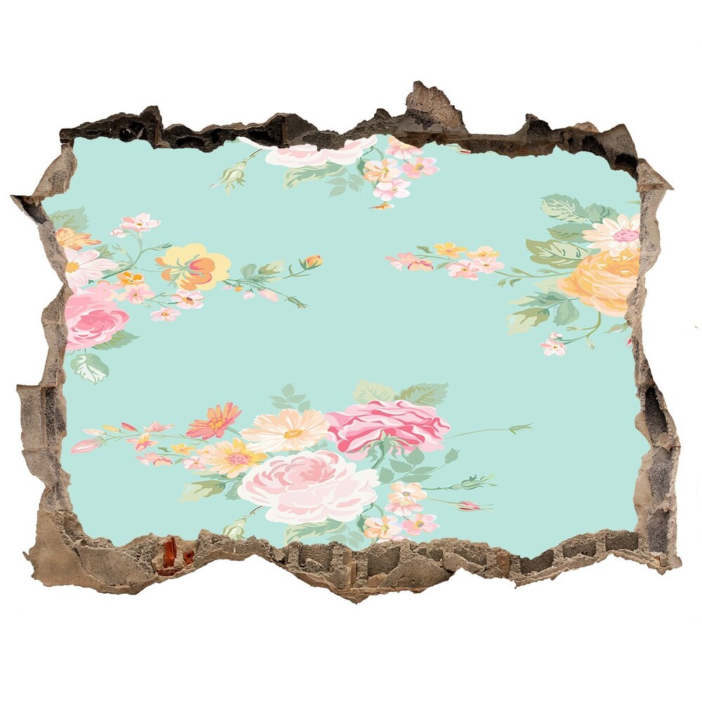 Hole in the wall sticker Floral pattern