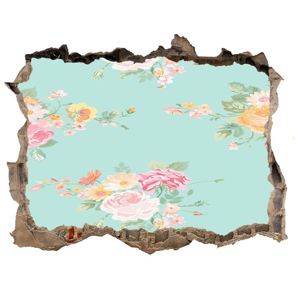 Hole in the wall sticker Floral pattern