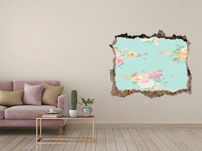 Hole in the wall sticker Floral pattern