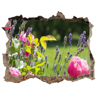 Hole in the wall sticker A flower paradise behind the wall