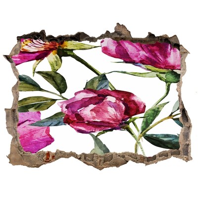 3D wall hole wallpaper Hole in the Wall Floral Mural