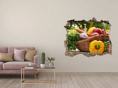 Hole in the wall sticker A basket full of fresh vegetables