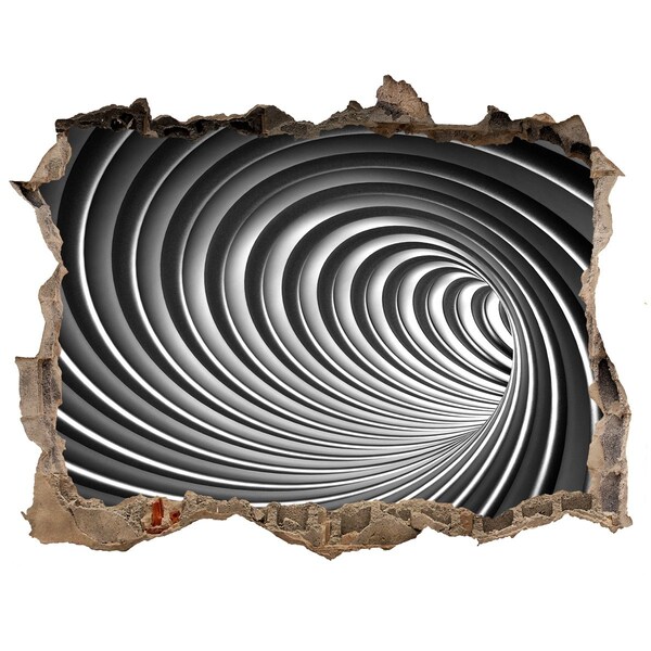 Hole in the wall decal Swirling tunnel space