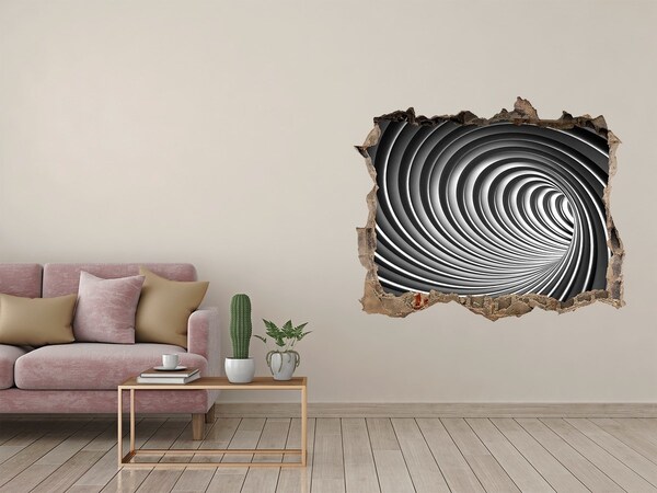Hole in the wall decal Swirling tunnel space