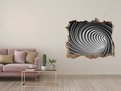 Hole in the wall decal Swirling tunnel space
