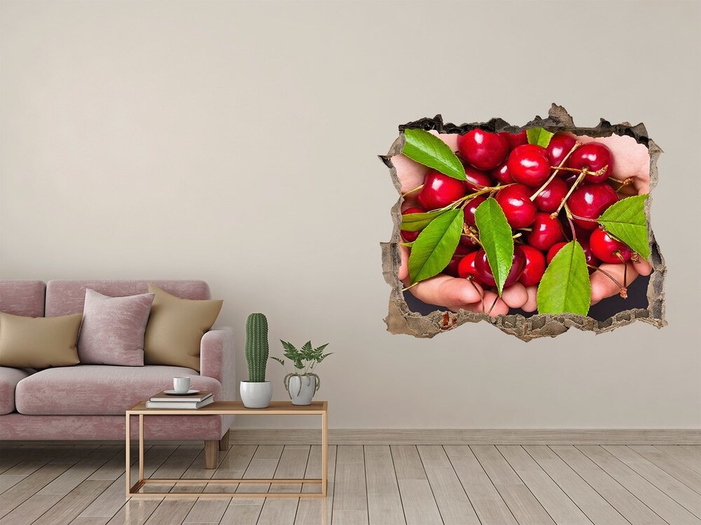 Hole in the wall decal Cherries in the hands