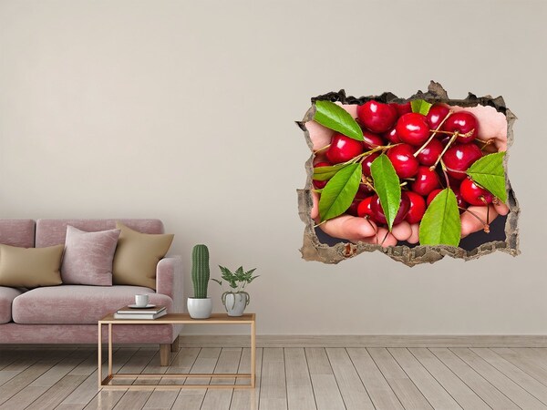 Hole in the wall decal Cherries in the hands