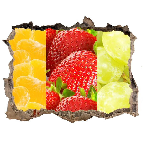 Hole in the wall decal Colorful fruit