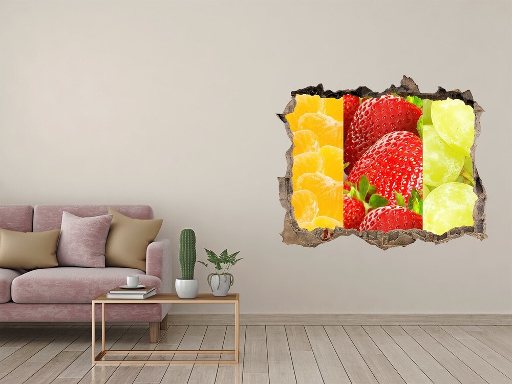 Hole in the wall decal Colorful fruit