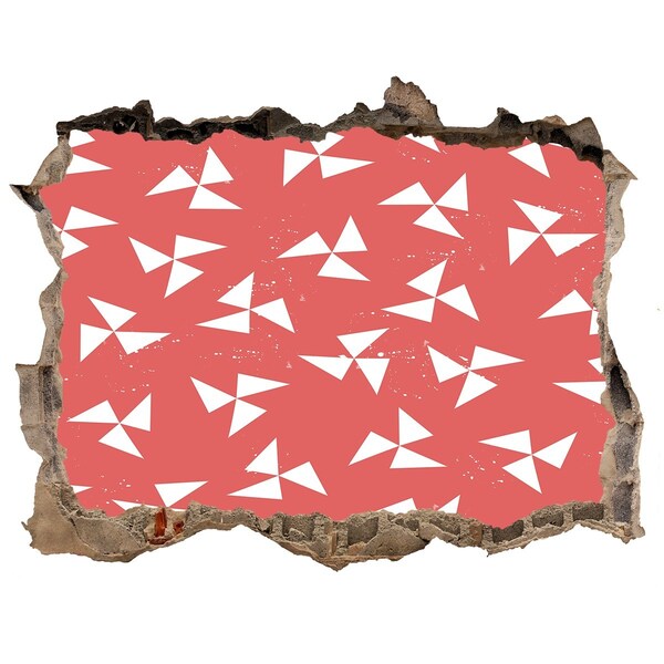 3D wall hole wallpaper Pattern in a red shade