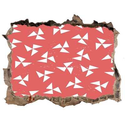 3D wall hole wallpaper Pattern in a red shade