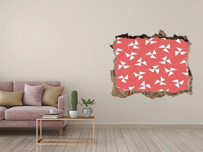 3D wall hole wallpaper Pattern in a red shade