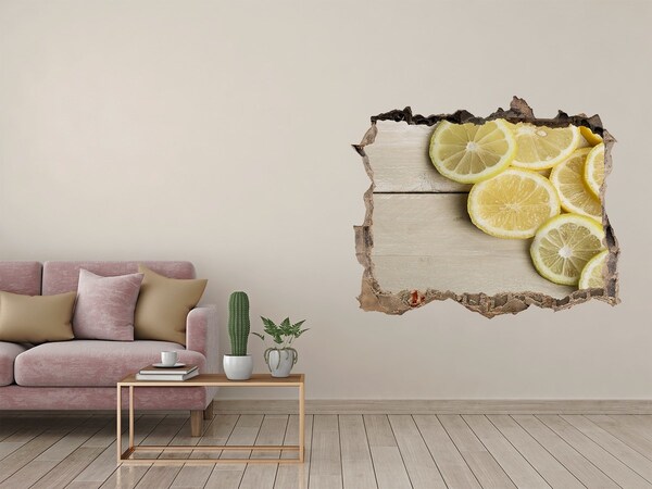 Hole in the wall sticker Lemons wood