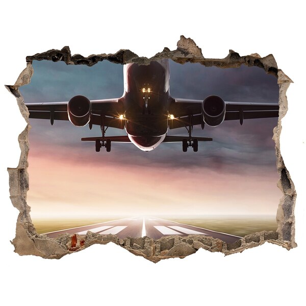 Hole wall sticker Airport at sunset