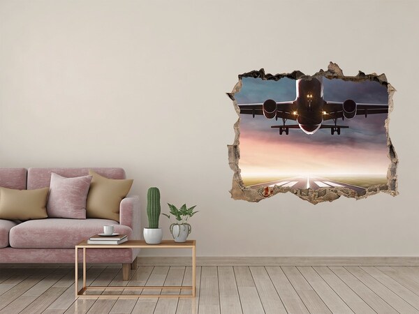Hole wall sticker Airport at sunset