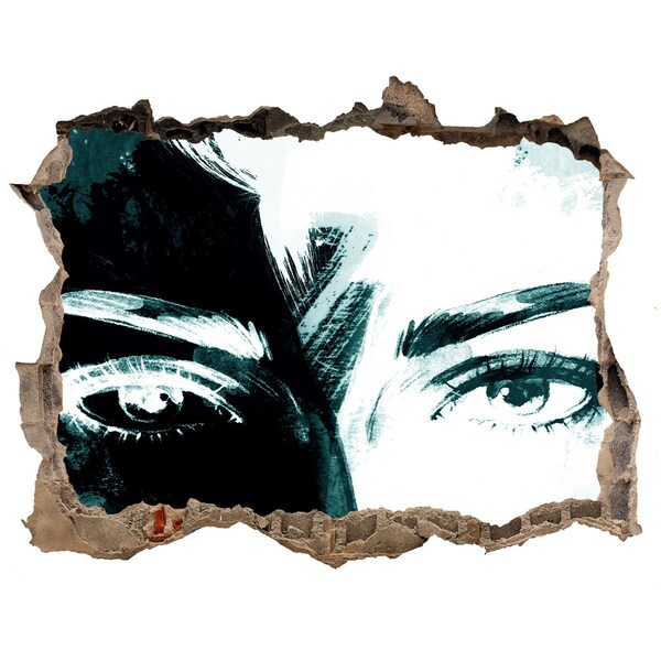 Hole wall sticker Eyes in concrete
