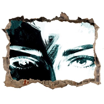 Hole wall sticker Eyes in concrete