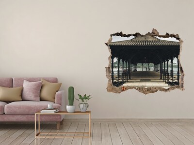Hole wall sticker View of the pier over the water