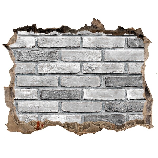 3D wall hole Damaged brick wall