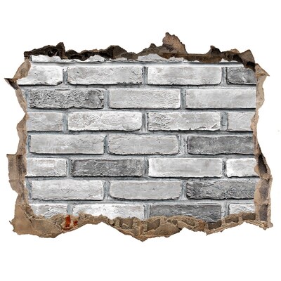 3D wall hole Damaged brick wall