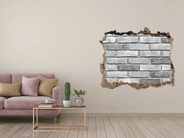 3D wall hole Damaged brick wall