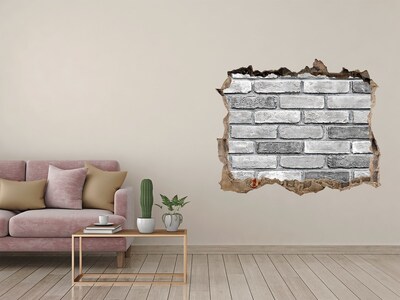 3D wall hole Damaged brick wall