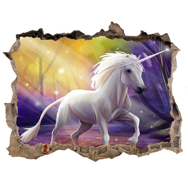Hole wall sticker Unicorn in the Enchanted Forest