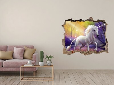 Hole wall sticker Unicorn in the Enchanted Forest