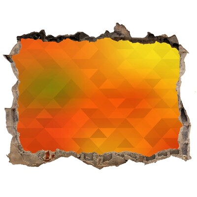 3D wall hole wallpaper A fiery crack in the wall