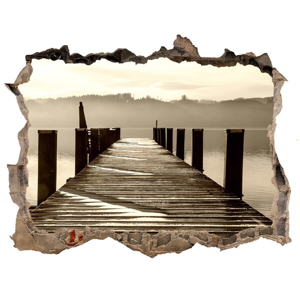Hole wall sticker Pier over calm water