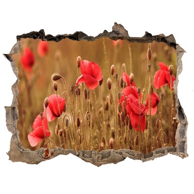 Hole in the wall sticker Flowers among the ruined wall