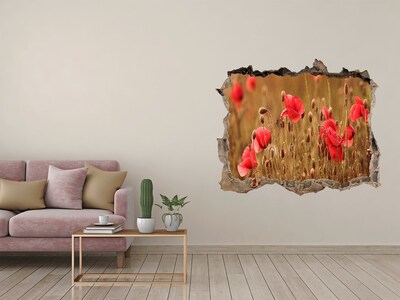 Hole in the wall sticker Flowers among the ruined wall