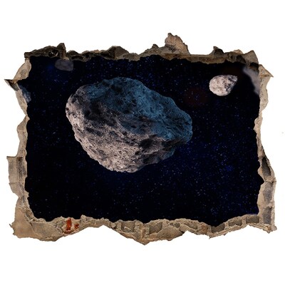 3D wall hole wallpaper Meteors