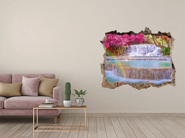 Hole wall sticker Waterfalls in the Garden of Eden