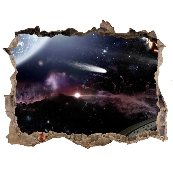 Hole in the wall decal The cosmic space beyond the hole