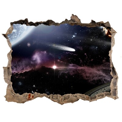 Hole in the wall decal The cosmic space beyond the hole