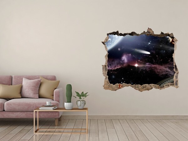 Hole in the wall decal The cosmic space beyond the hole