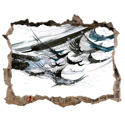 Hole wall sticker Modern abstraction in a hole