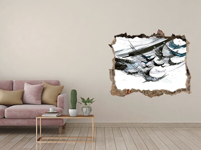 Hole wall sticker Modern abstraction in a hole