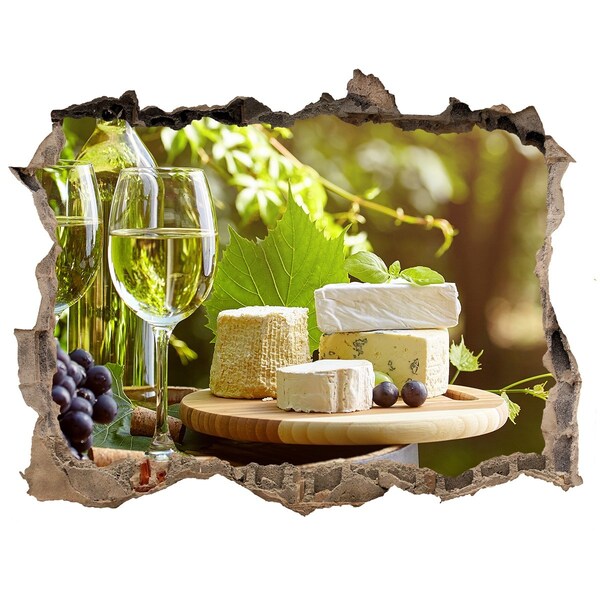 Hole in the wall sticker Cheese pleasures in the sun